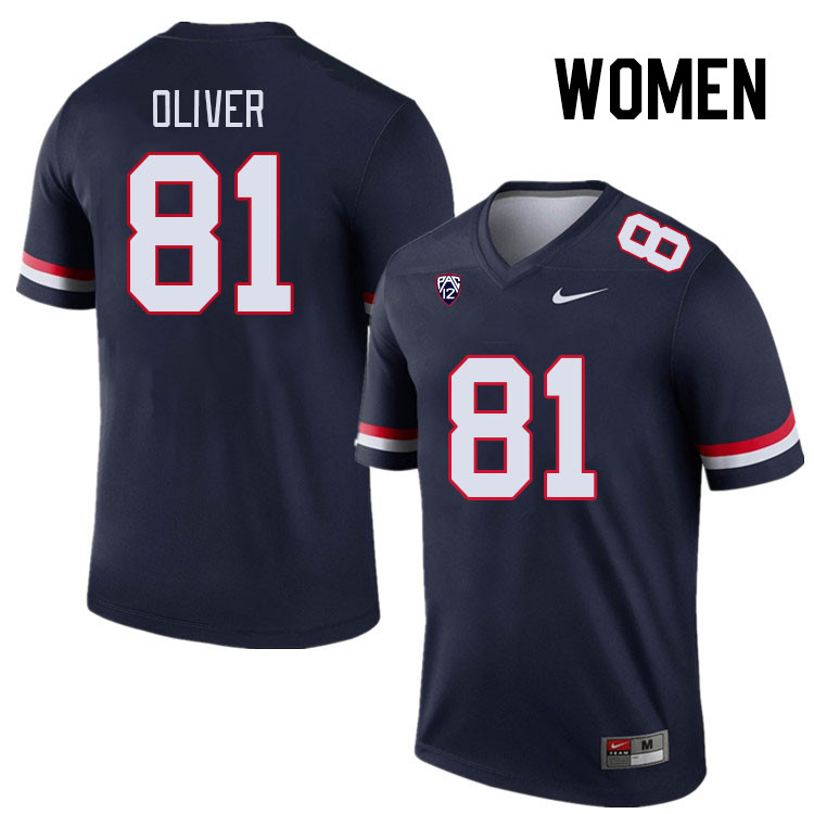 Women #81 Julius Oliver Arizona Wildcats College Football Jerseys Stitched Sale-Navy